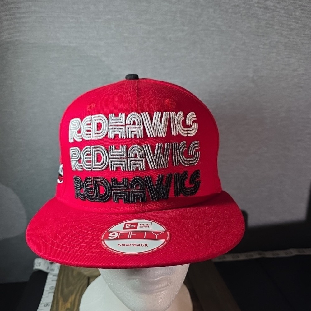 New era 9 fifty snapback miami red hawks white silver black embroidery Side Logo